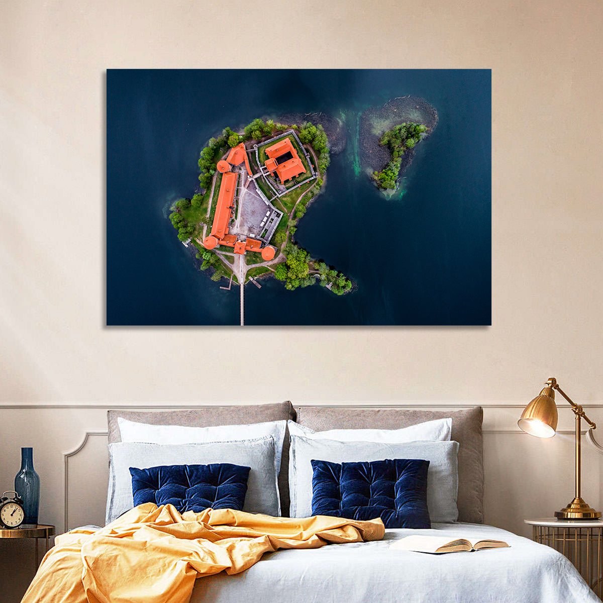 Trakai Island Castle Wall Art in a room, landscape