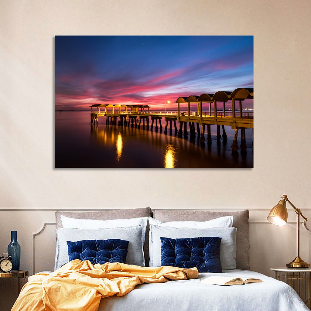 Twilight on Jekyll Island Pier Wall Art