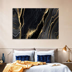 Diagonal Gold Veined Marble Wall Art