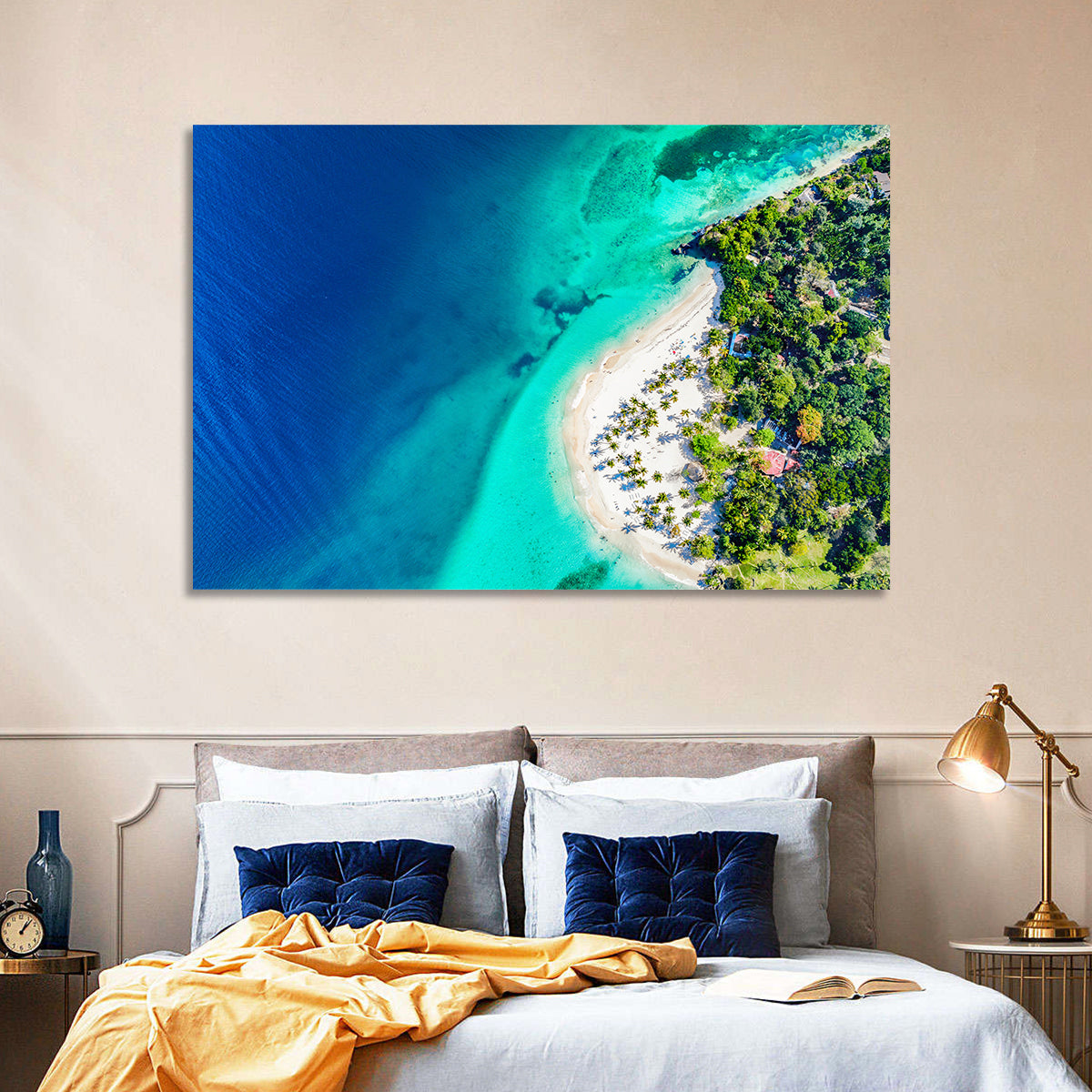 Cayo Levantado Aerial View Wall Art in a room, landscape