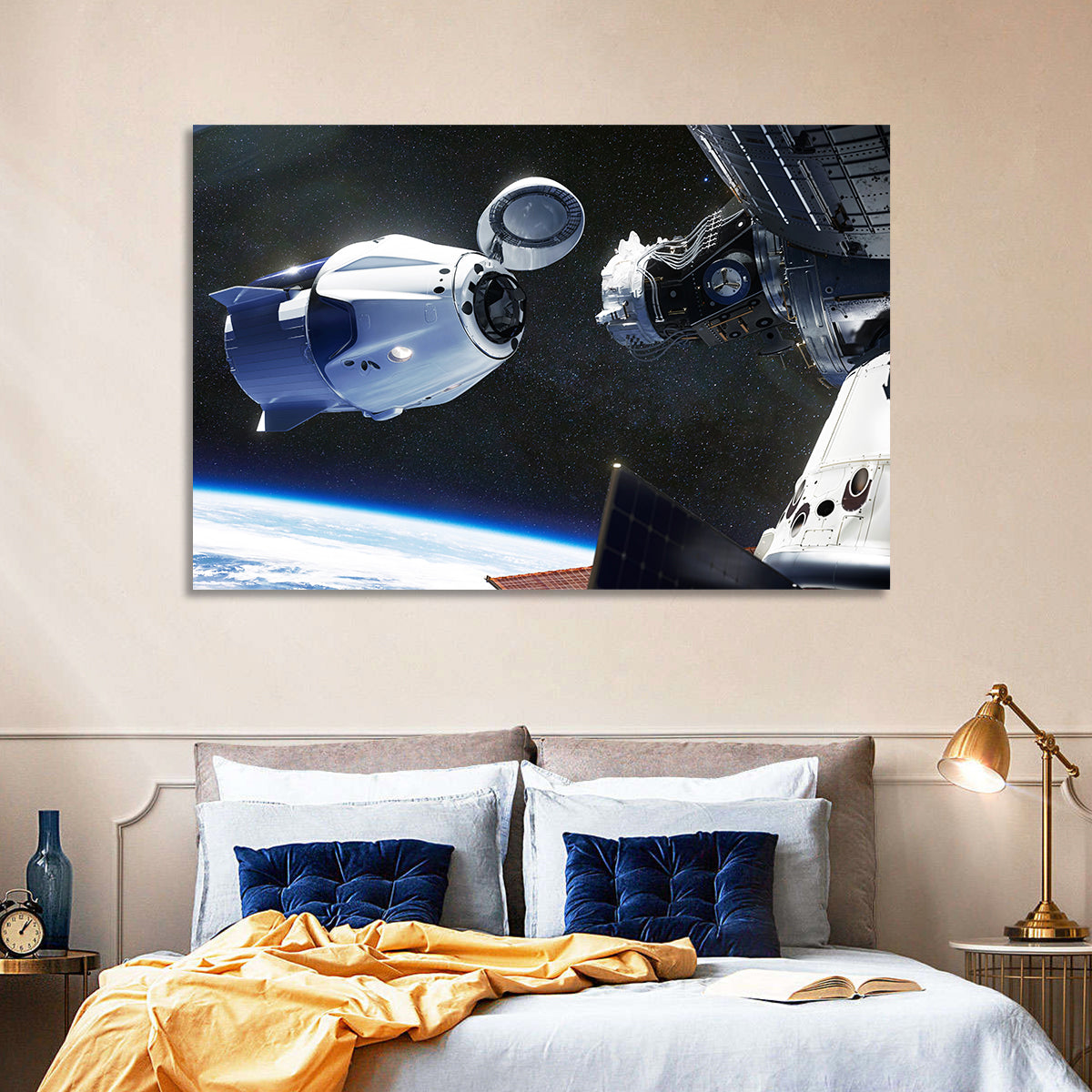 Crew Dragon Docking with Iss Wall Art