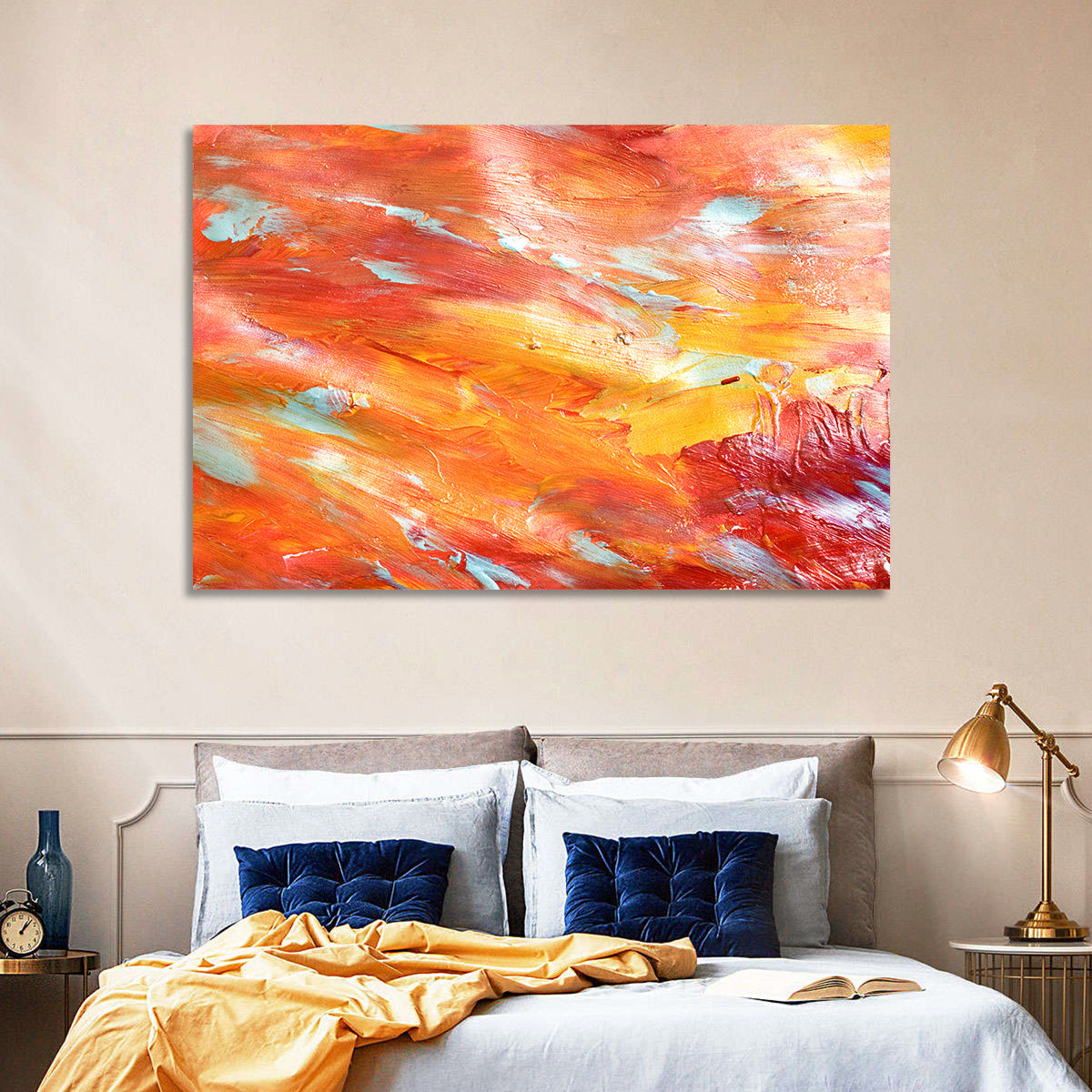 Sunfire Impasto Abstract Wall Art