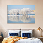 Winter Lake Reflection Wall Art
