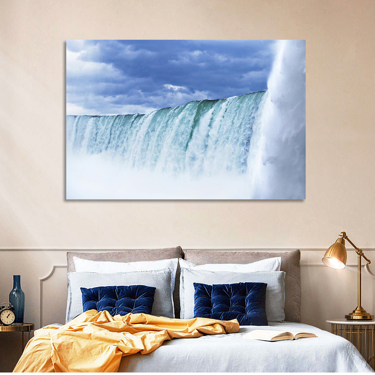Niagara Falls Horseshoe View Wall Art in a room, landscape