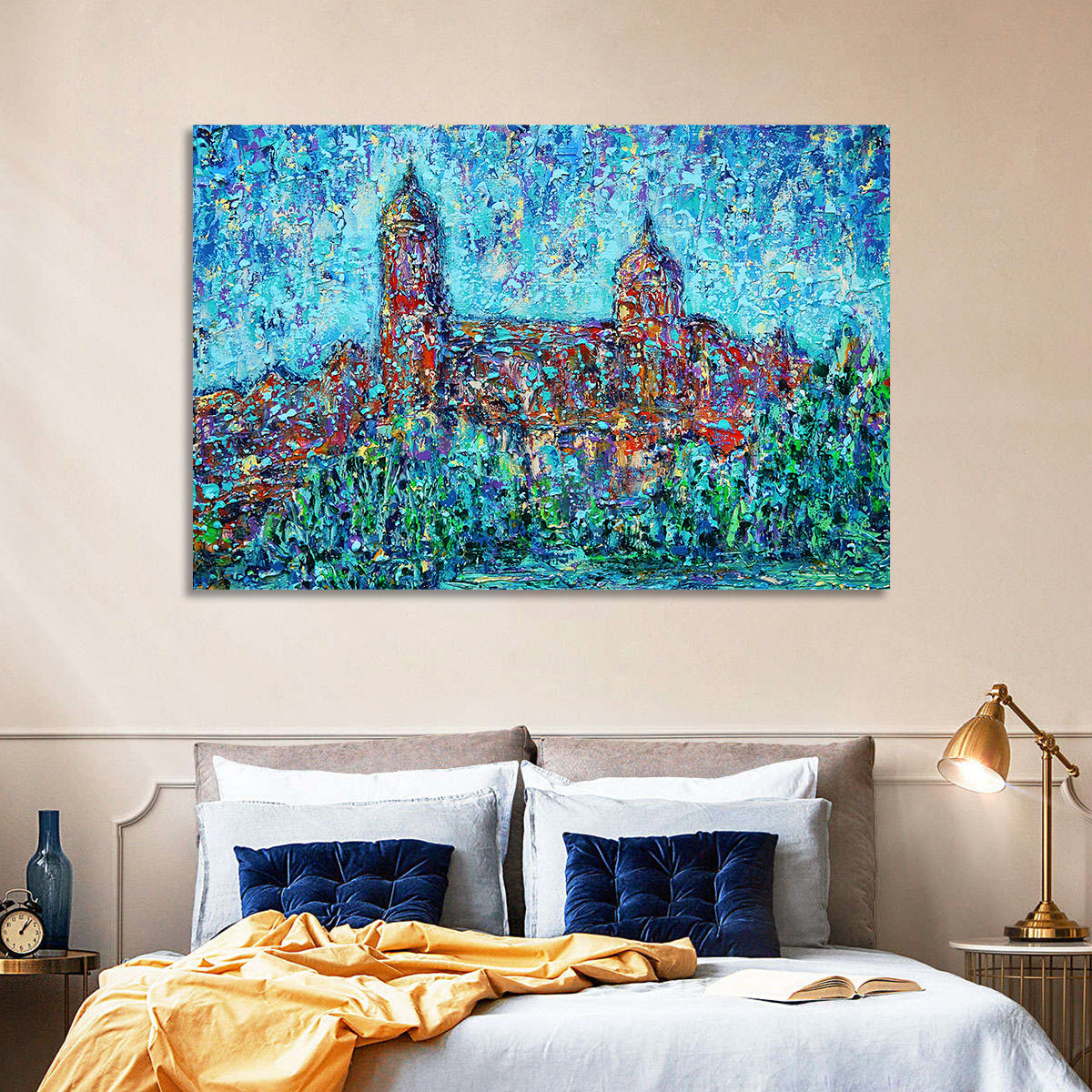 Salamanca Dual Domes Reflection Wall Art in a room, landscape