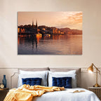 Lucerne Lake Sunset Skyline Wall Art