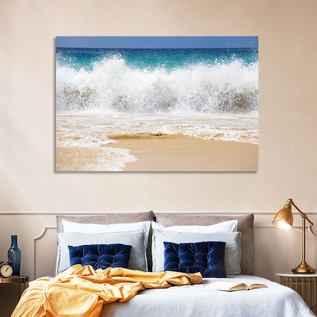 Breaking Wave Over Wet Sand Wall Art