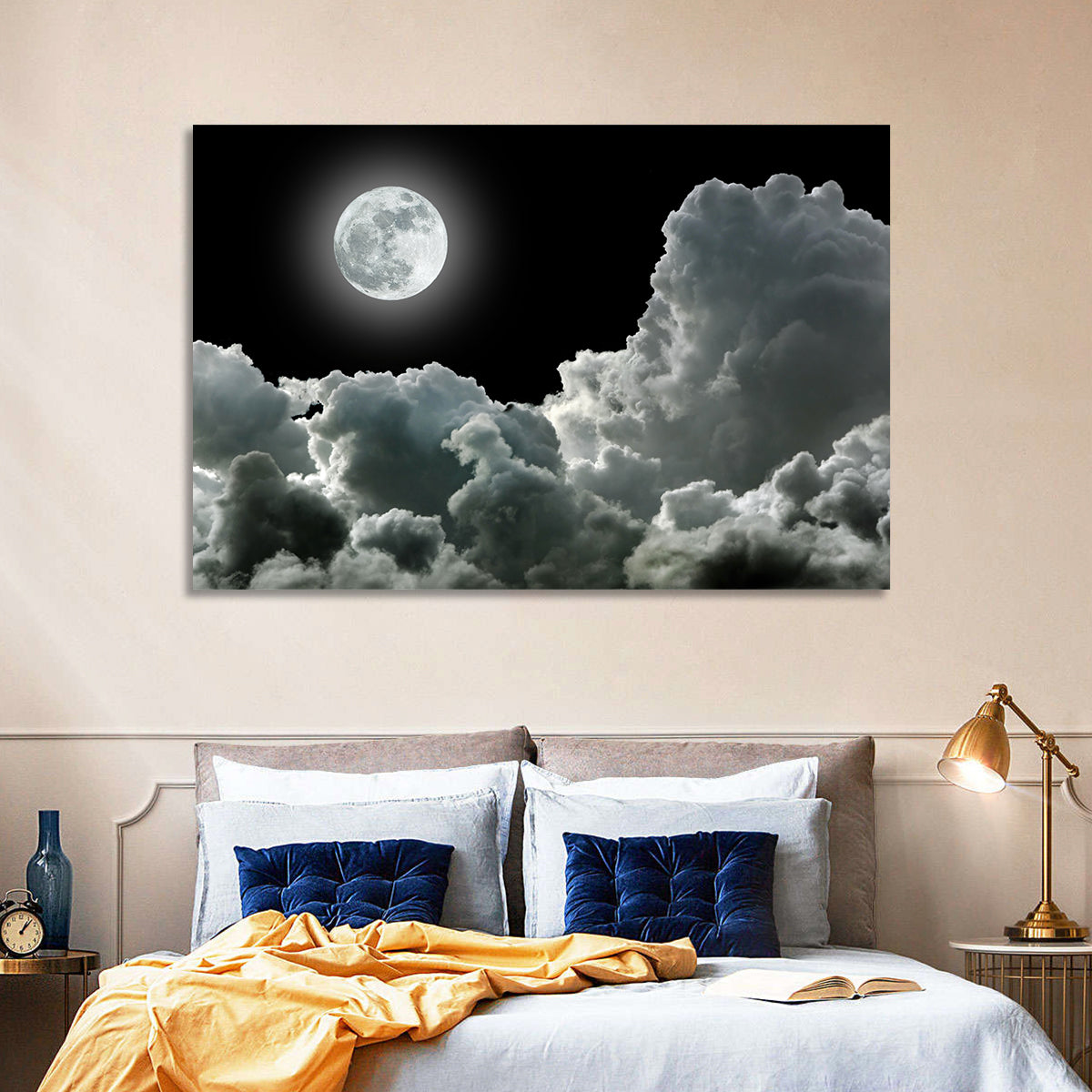 Cloudy Moon Light Wall Art