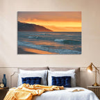 Cliffside Sunset Over Ocean Wall Art
