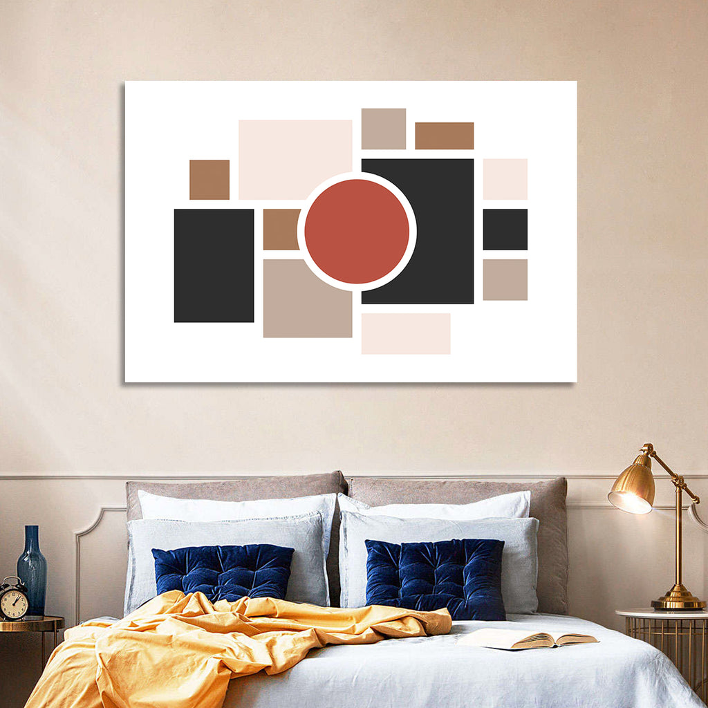 Terracotta Geometric Circle Composition Wall Art