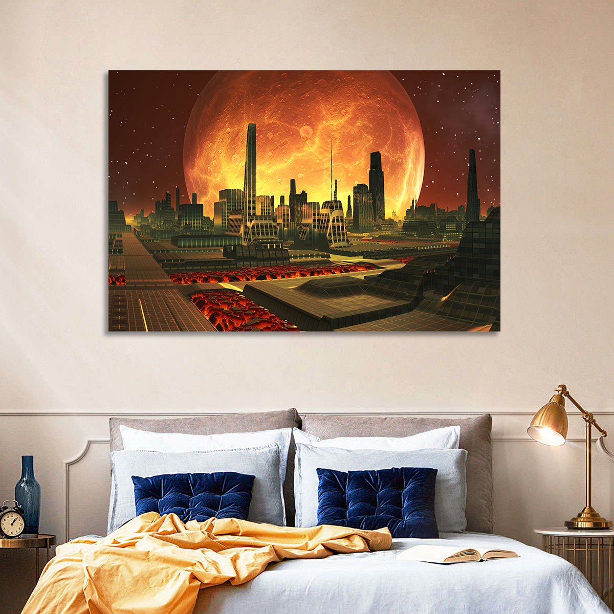 Molten Lunar Cityscape Wall Art