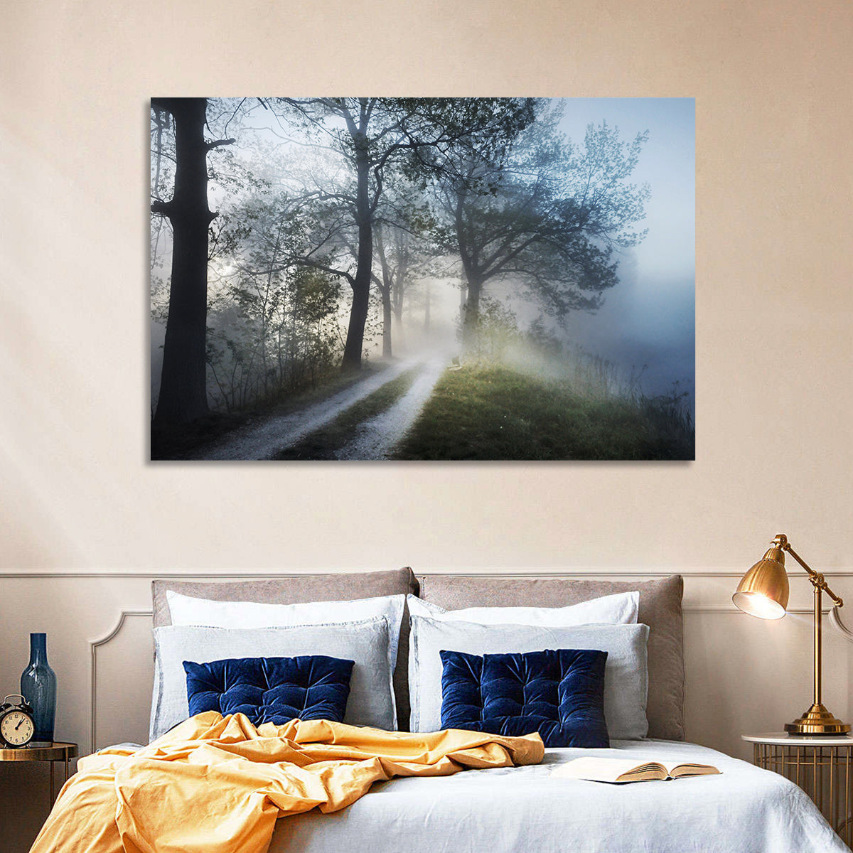 Foggy Forest Path Wall Art