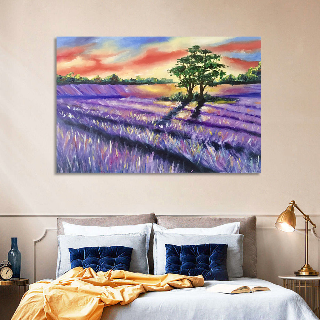 Lavender Field at Sunset Wall Art