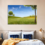 Green Sunflower Fields Wall Art