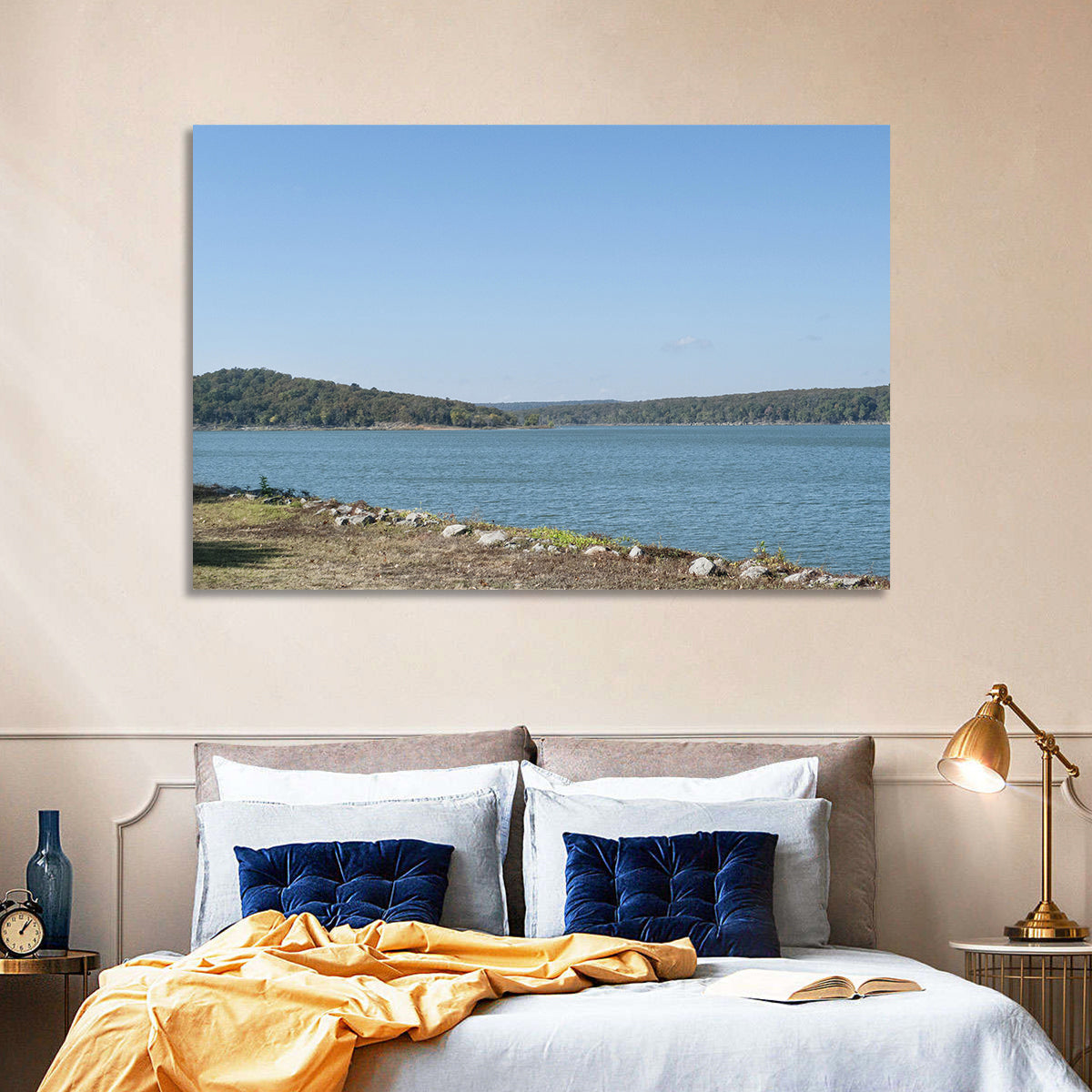 Tenkiller Lake Shoreline Wall Art in a room, landscape
