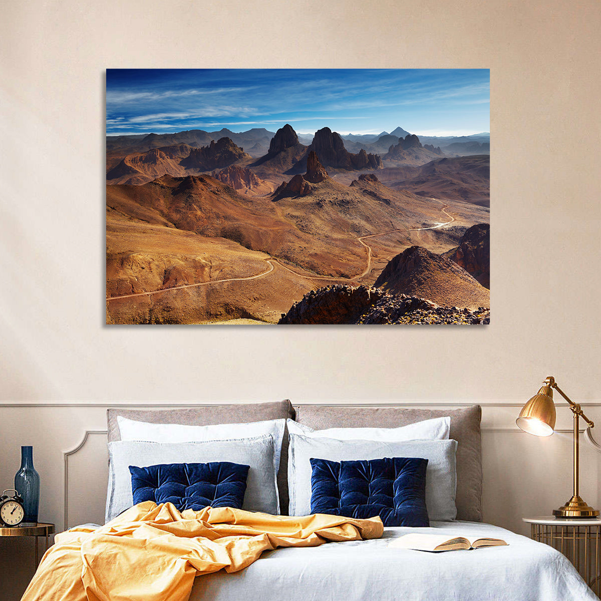 Hoggar Mountain Road Wall Art in a room, landscape