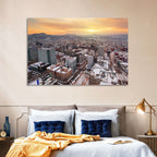 Sapporo Station Skyline at Golden Hour Wall Art