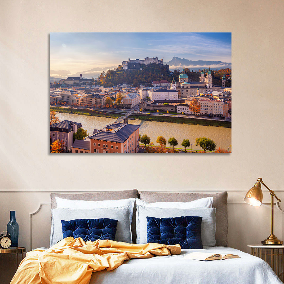 Salzburg Skyline at Golden Hour Wall Art
