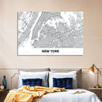 New York Street Grid Map Wall Art
