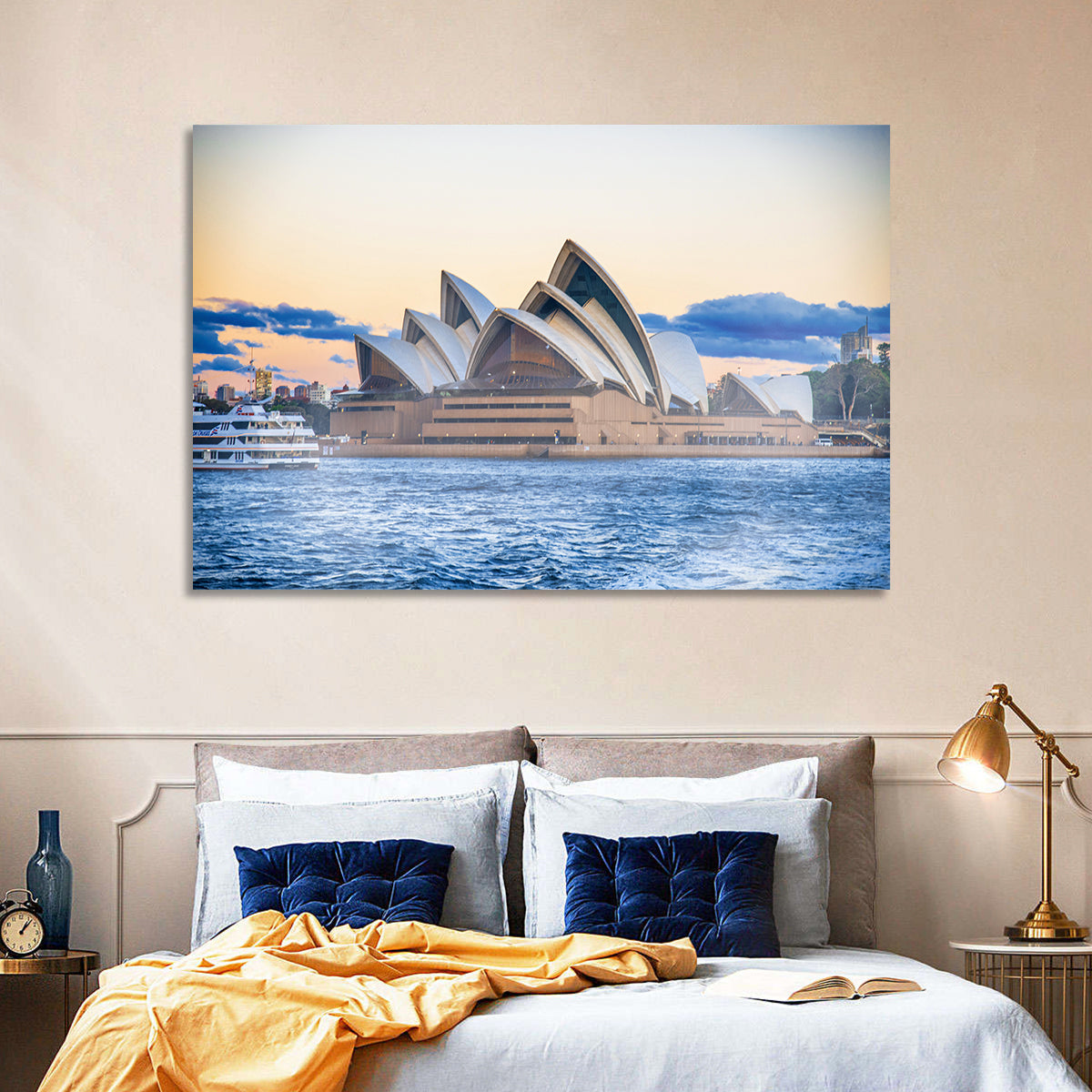 Sydney Opera House at Dusk Wall Art in a room, landscape