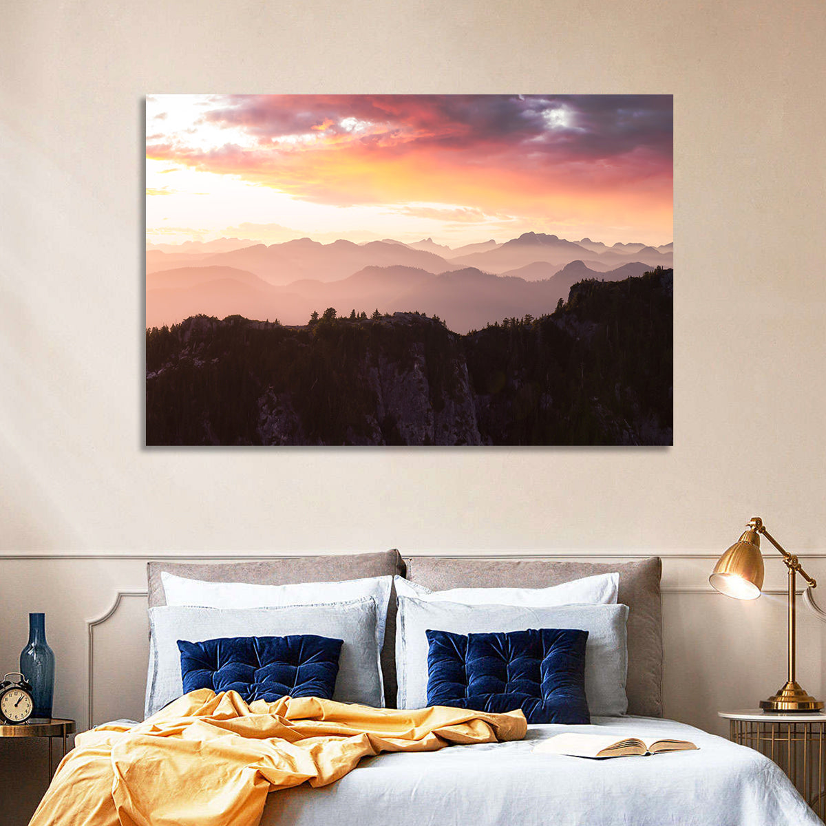 Vancouver Mountains at Sunset Wall Art