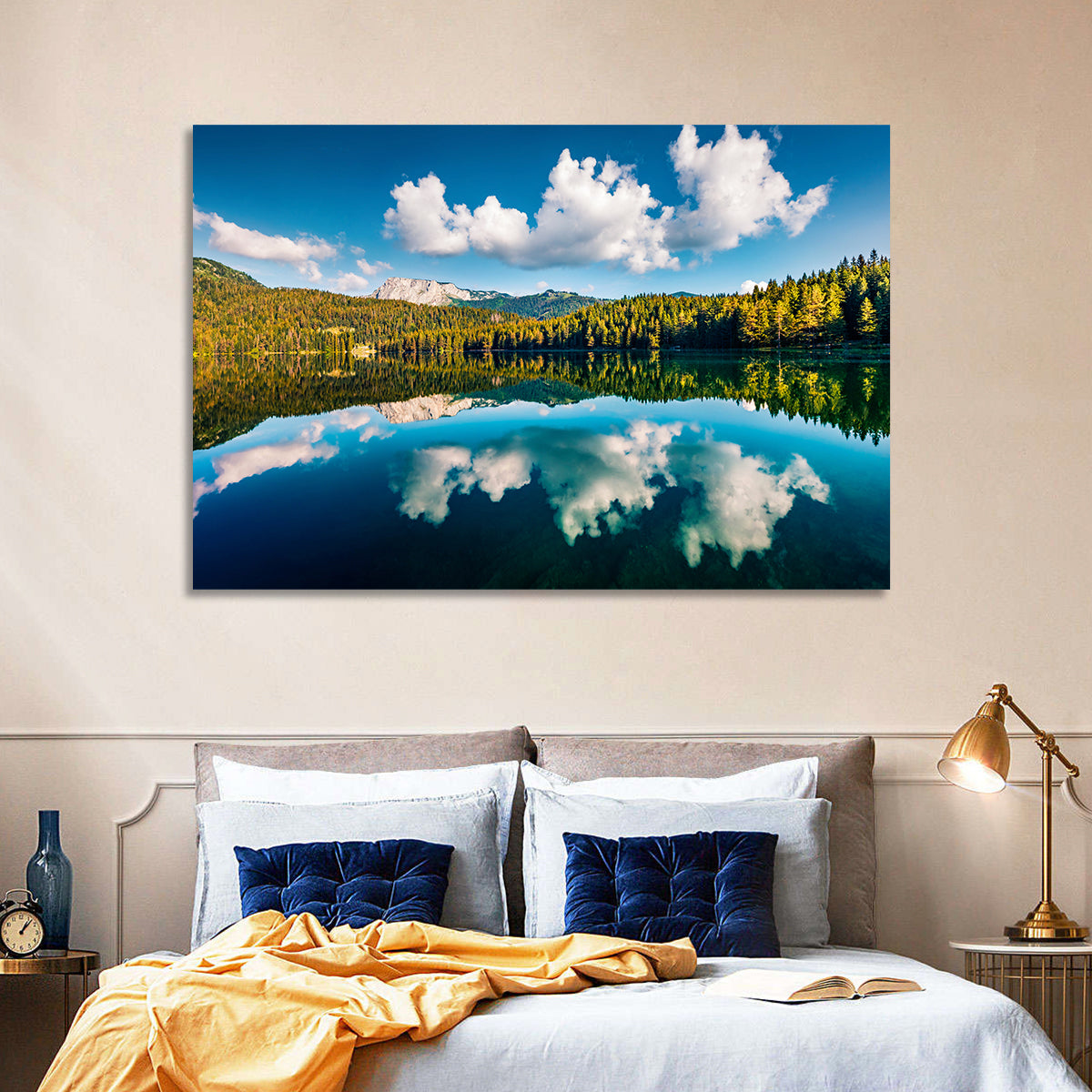 Crno Jezero Lake Wall Art in a room, landscape