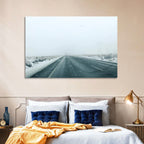 Foggy Winter Mountain Road Wall Art