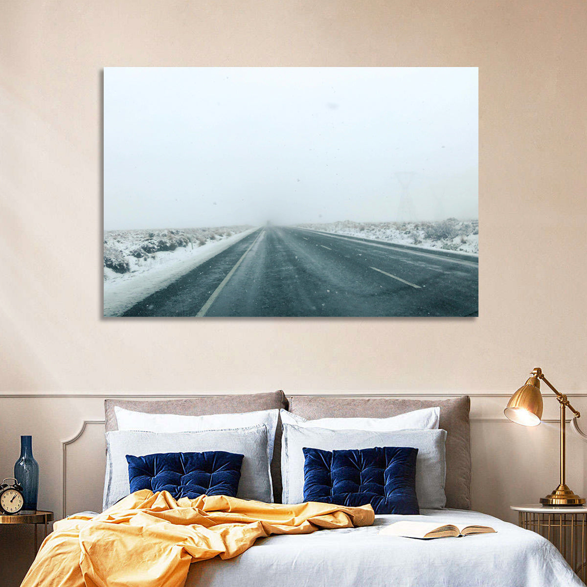 Foggy Winter Mountain Road Wall Art