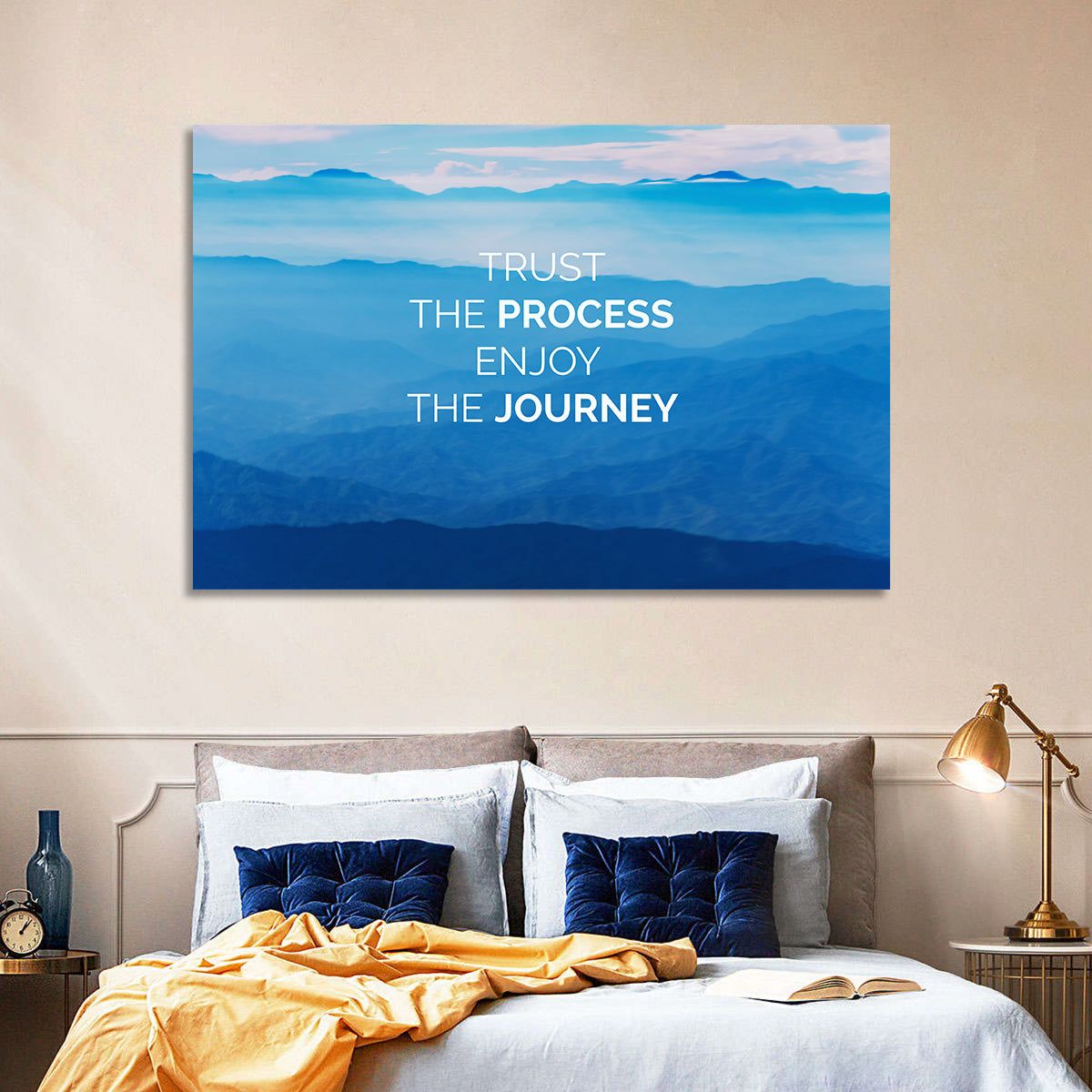 Trust the Process Mountain Layers Wall Art