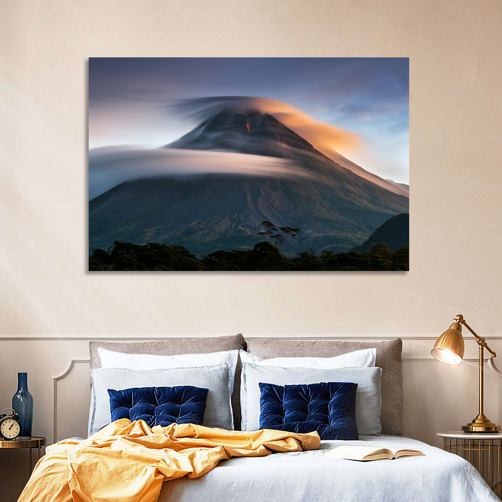 Mount Merapi at Dusk Wall Art