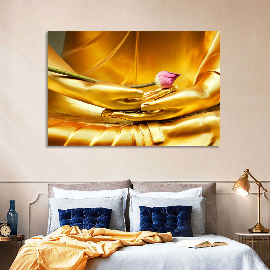 Buddha Hands with Lotus Wall Art