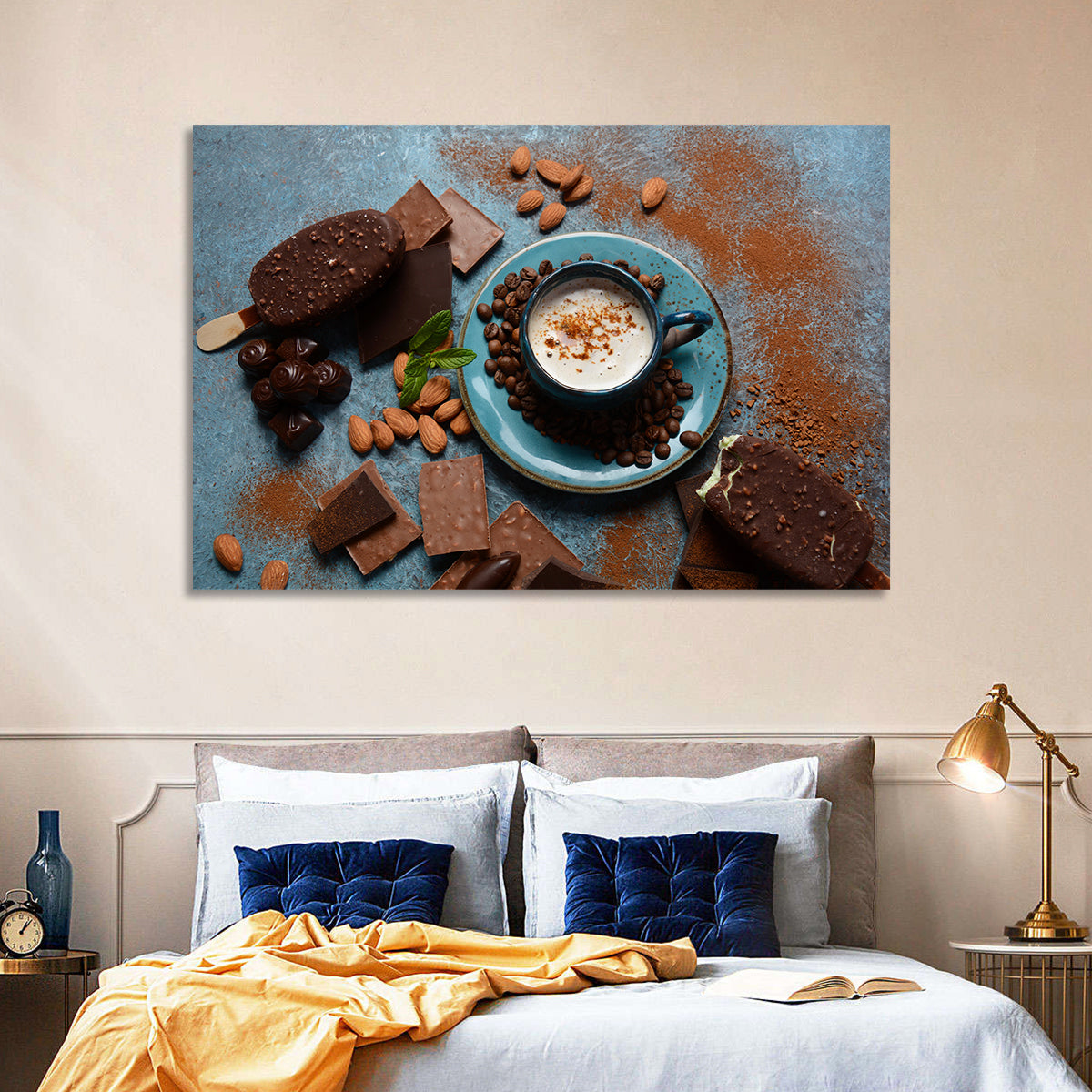 Coffee and Ice Cream Still Life Wall Art in a room, landscape