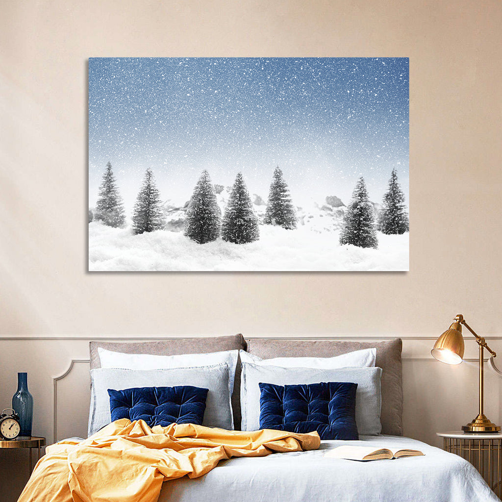 Winter Pine Trees Landscape Wall Art
