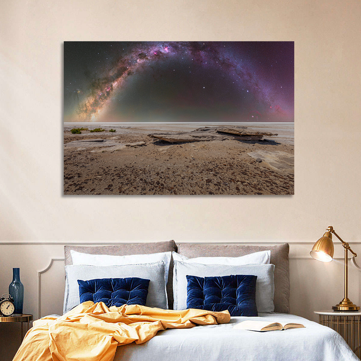 Lake Eyre Milky Way Wall Art in a room, landscape