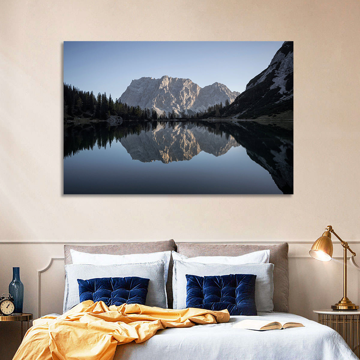 Zugspitze from Lake Seebensee Wall Art in a room, landscape