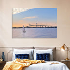 Newport Bridge at Sunset Wall Art
