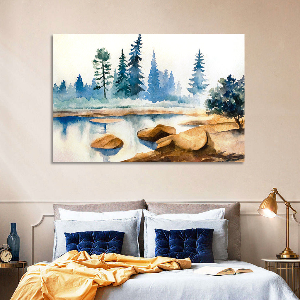 Misty Pine Stream Wall Art