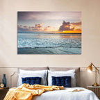 Golden Hour Beach Sunset Surf Wall Art