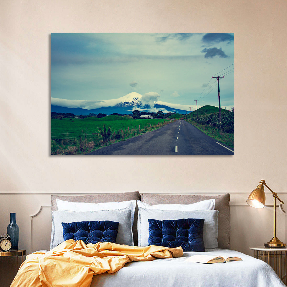 Empty Road to Mount Taranaki Wall Art