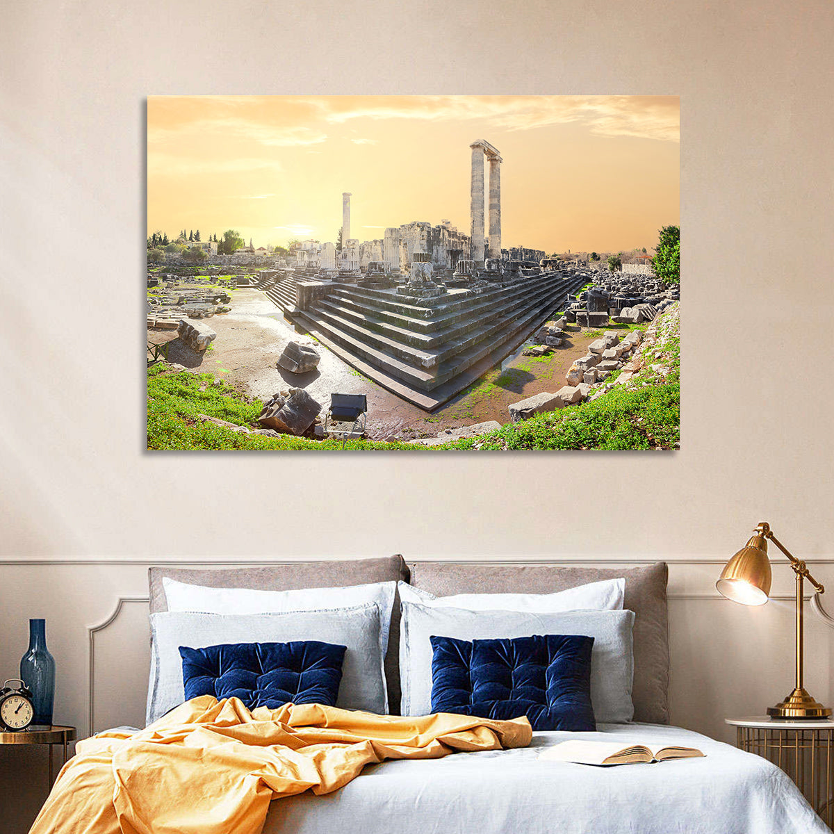 Temple of Apollo at Didyma at Golden Hour Wall Art in a room, landscape