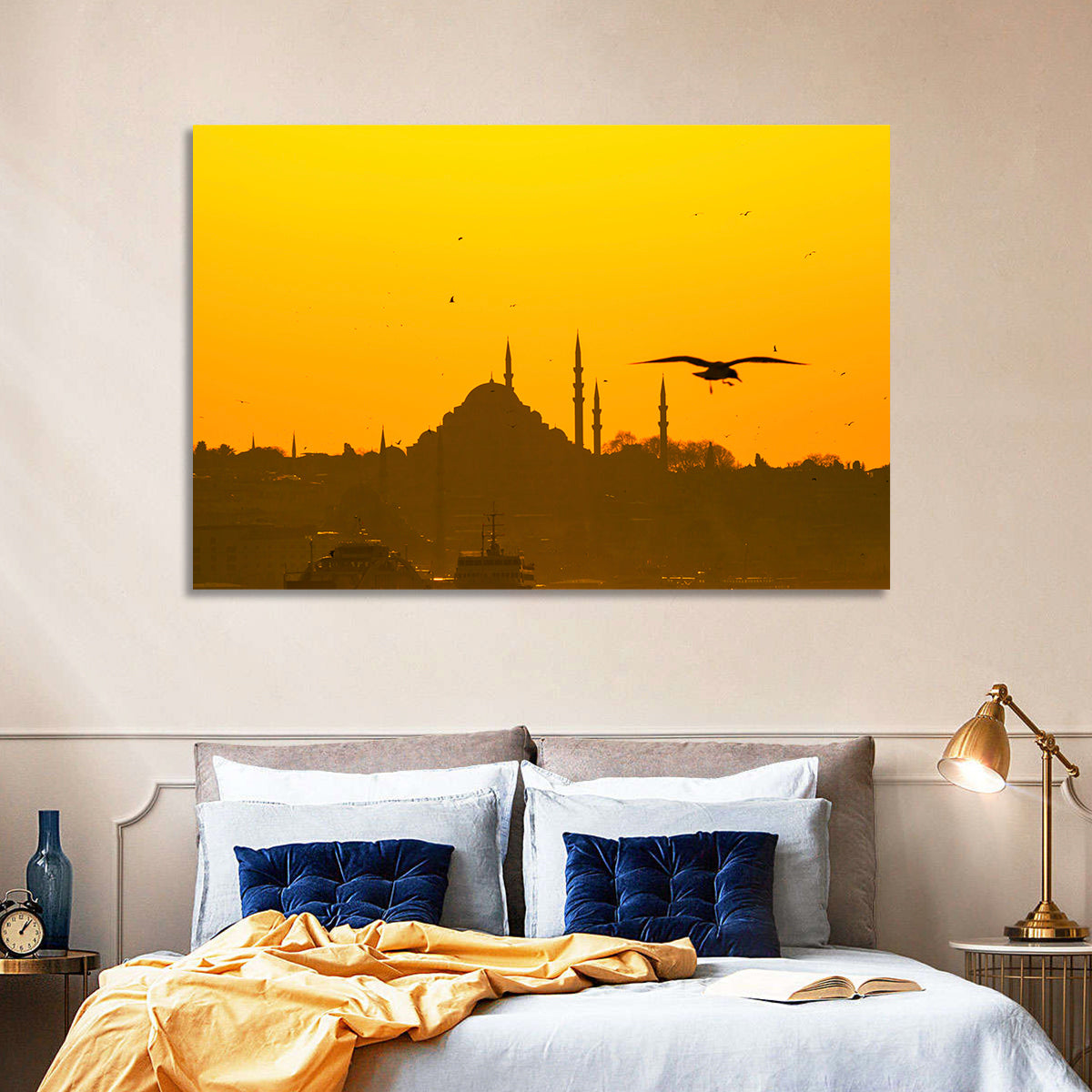 Süleymaniye Mosque Golden Hour Silhouette Wall Art