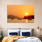 Golden Harbor Sunset Wall Art
