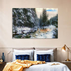 Winter Creek in Snowy Pines Wall Art