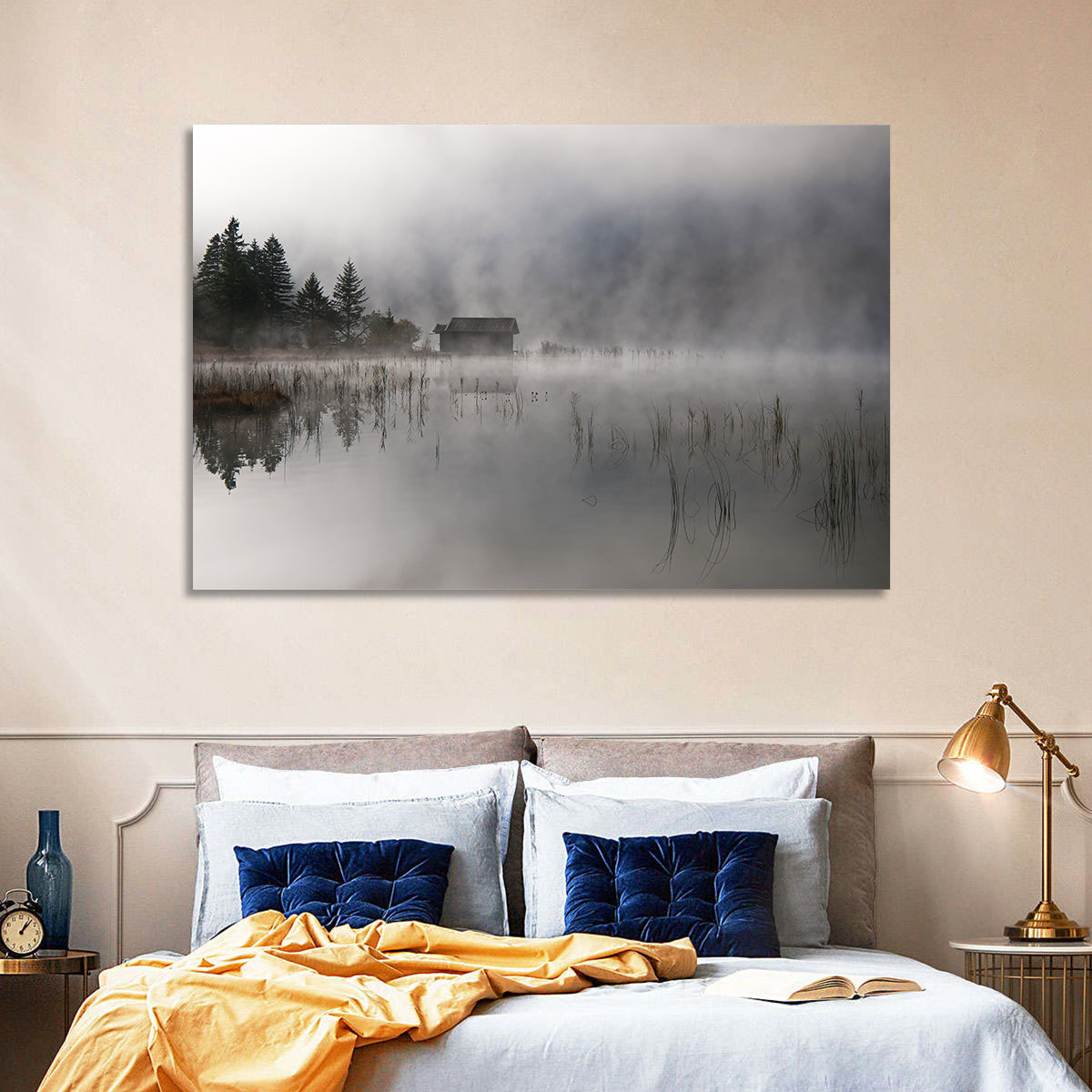 Ferchensee Morning Mist Wall Art in a room, landscape