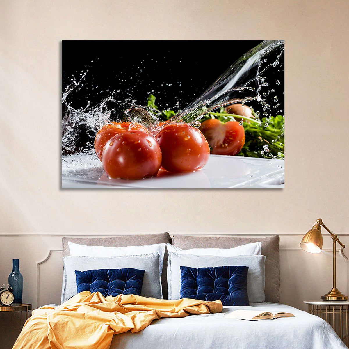 Tomatoes with Water Splash Wall Art