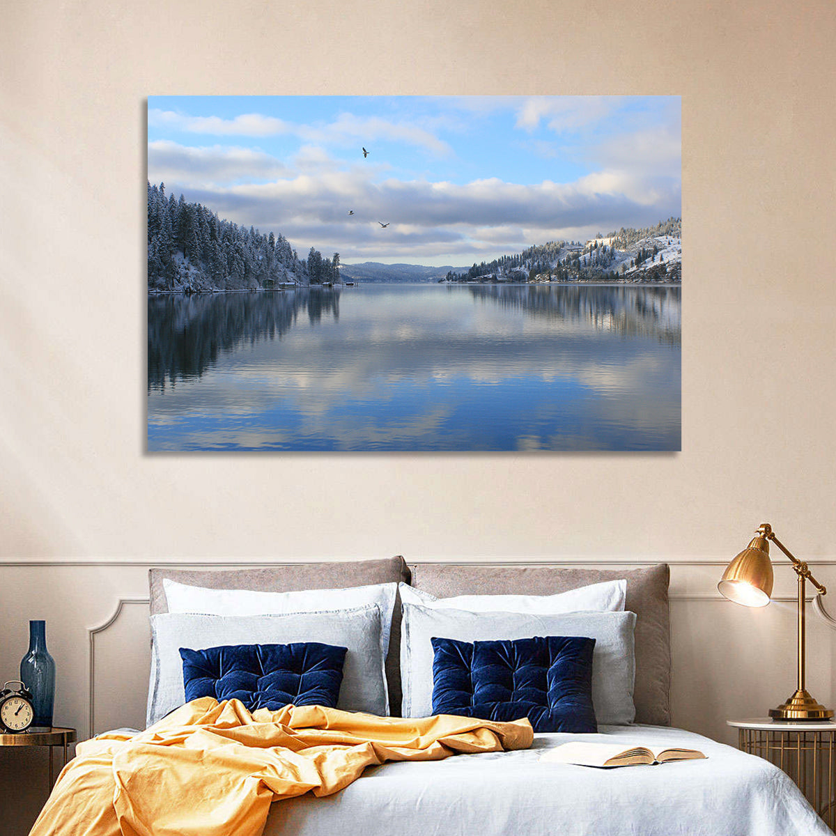 Coeur D Alene Winter Lake Reflection Wall Art