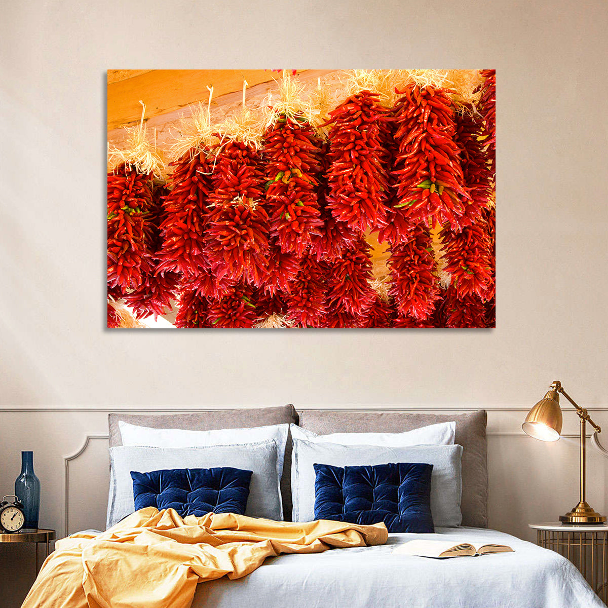 Hanging Dried Chili Peppers Wall Art