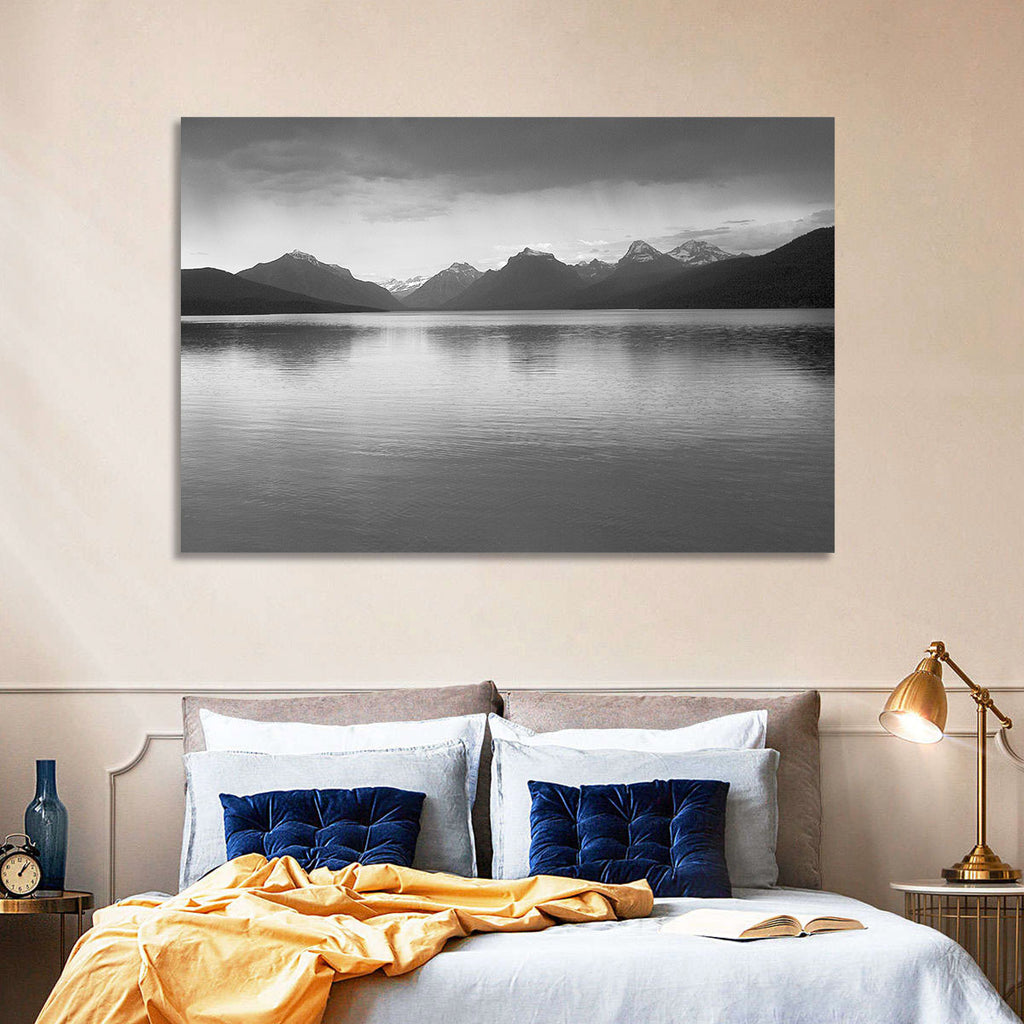 Lake Mcdonald Monochrome Reflection Wall Art