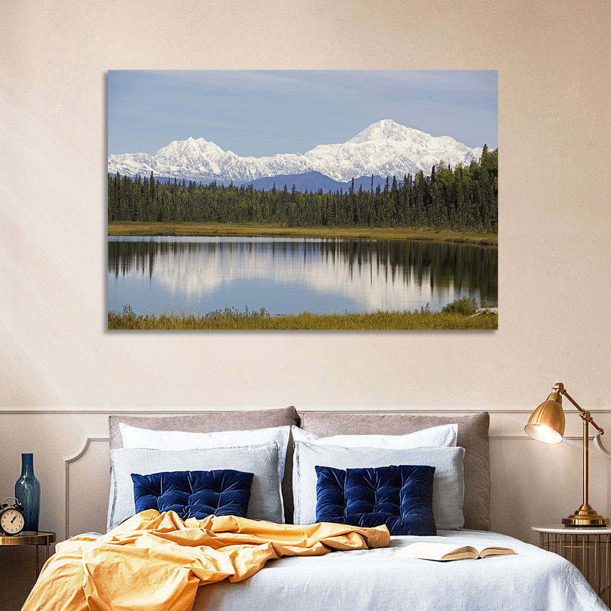 Denali Reflection Wall Art in a room, landscape
