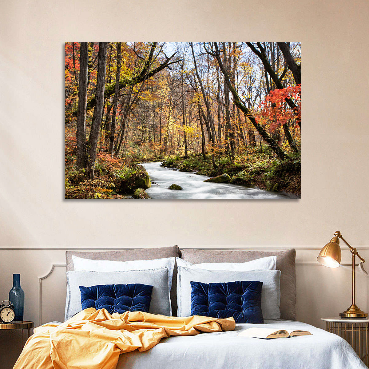 Sunlit Forest Stream Wall Art